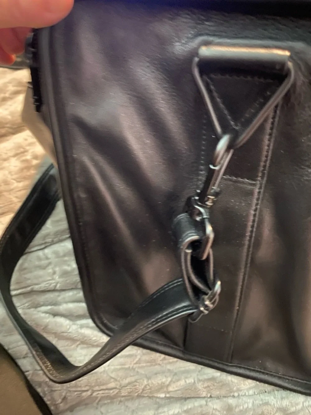 Tumi Men's Alpha Black Leather Weekender Bag - Classic Travel Carryall